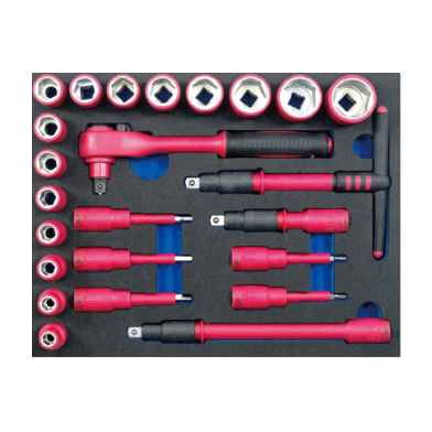 24 PCS 1000V INSULATED 1/2" DR. REVERSIBLE RATCHET SET