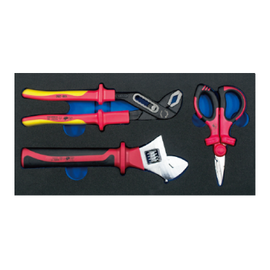 3 PCS VDE ADJUSTABLE WRENCH & PIPE PLIERS SET