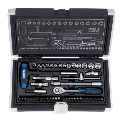 50 PCS 1/4" DR. SOCKET AND BIT SET