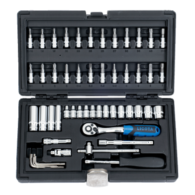 54 PCS 1/4" DR. 6PT FLANK SOCKET SET