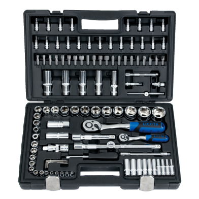 107 PCS 1/2" & 1/4" DR. 6PT FLANK SOCKET SET