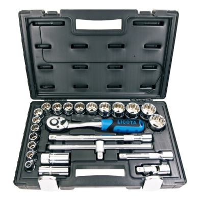 24 PCS 1/2" DR. 12PT S.A.E. SOCKET SET