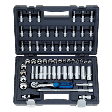 60 PCS 3/8" DR. 6PT FLANK SOCKET & BIT SOCKET SET