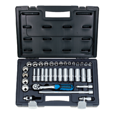 34 PCS 3/8" DR. 6PT FLANK RATCHET SOCKET SET