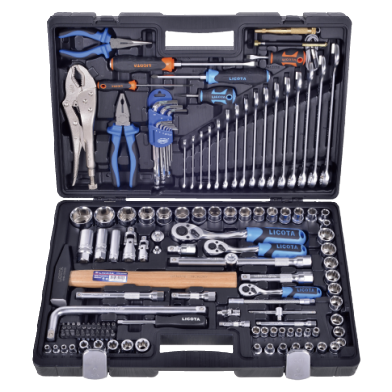 131 PCS 1/4" & 3/8" & 1/2" DR. SOCKET AND TOOL SET