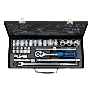 24 PCS 1/2" DR. 12PT FLANK SOCKET SET