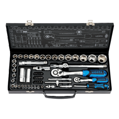 57 PCS 1/4" DR. & 1/2" DR. RATCHET SOCKET AND BIT SET