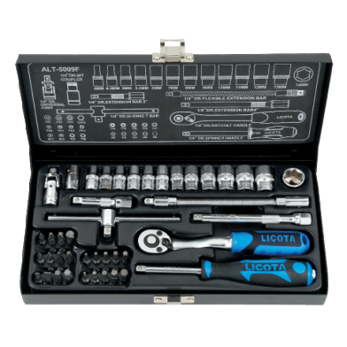 43 PCS 1/4" DR. RATCHET SOCKET AND BIT SET