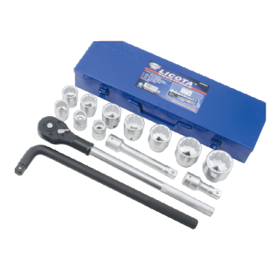 15 PCS 3/4" DR. 12PT FLANK SOCKET SET