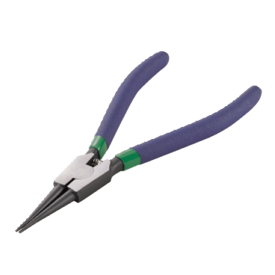 STRAIGHT CIRCLIP PLIERS, EXTERNAL (WITH SPRING)