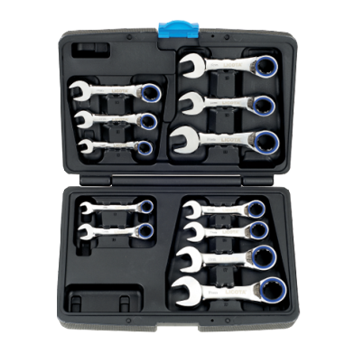 12 PCS STUBBY TWO WAY 72T RATCHET WRENCH SET