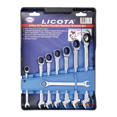 8 PCS 72T RATCHET SPLINE WRENCH SET