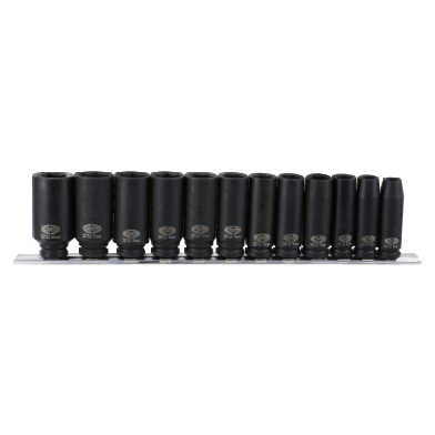 12 PCS 3/8" DR. 6PT FLANK DEEP IMPACT SOCKET SET