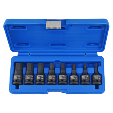 8 PCS 1/2" DR. × 60 MML HEX DRIVER IMPACT SOCKET SET