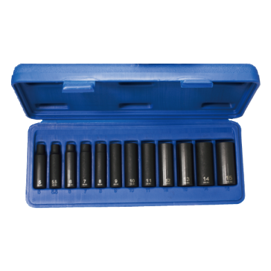 12 PCS 1/4" DR. MAGNETIC DEEP IMPACT SOCKET SET