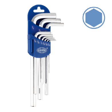 9 PCS LONG TYPE HEX KEY WRENCH SET (S.A.E)