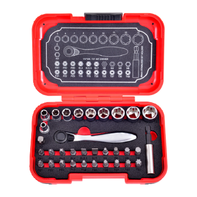 33 PCS 1/4" DR. 72T SUPER LOCK SOCKET AND BIT SET