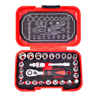 27 PCS 1/4" DR. 60T SOCKET WRENCH SET