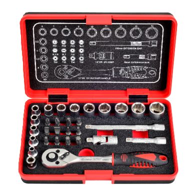 30 PCS 72T ANTI-SLIP SOCKET WRENCH AND BIT SET