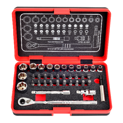 37 PCS 1/4" DR. × 1/4" 72T SUPER LOCK SOCKET WRENCH AND BIT SET